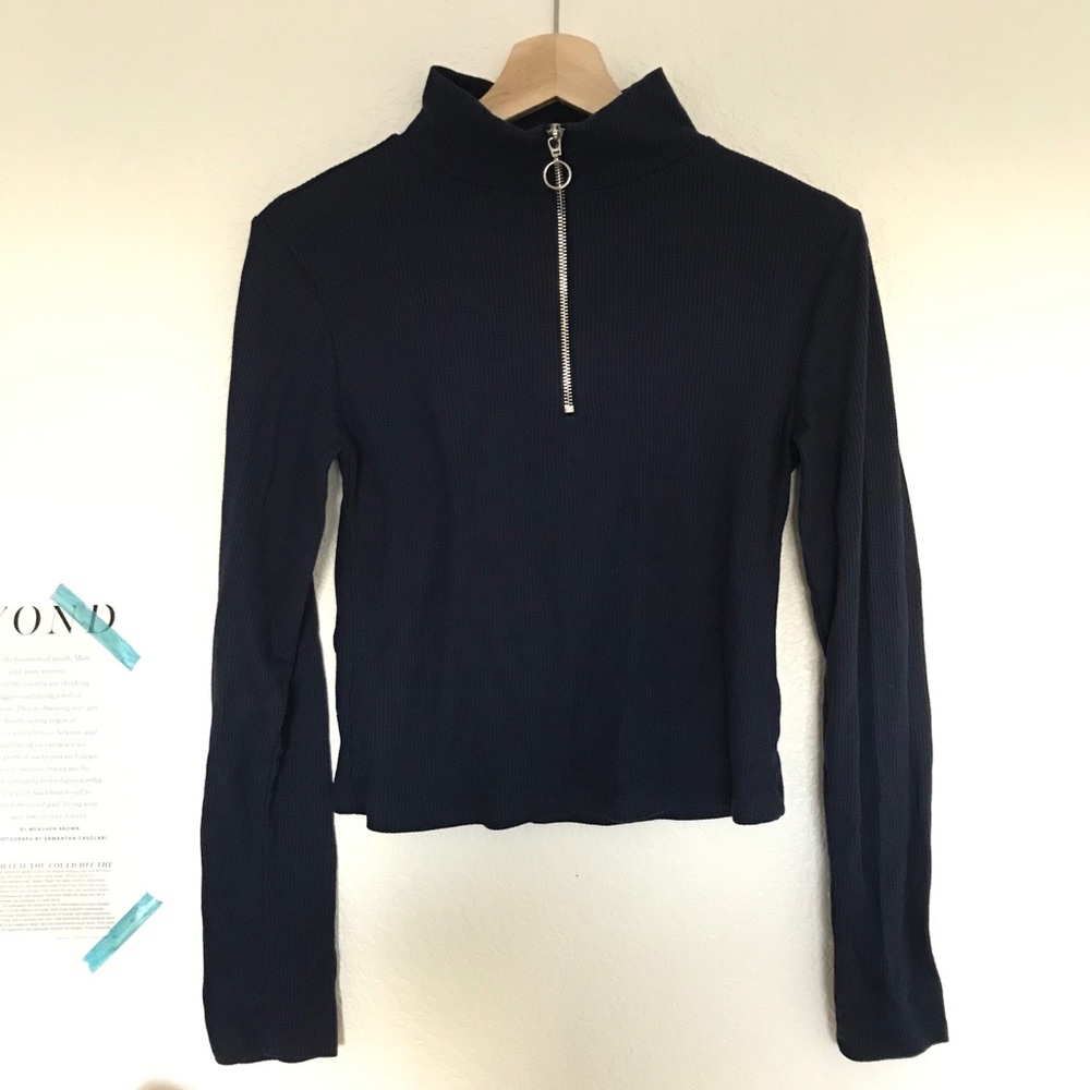 wild fable long sleeve zip mockneck